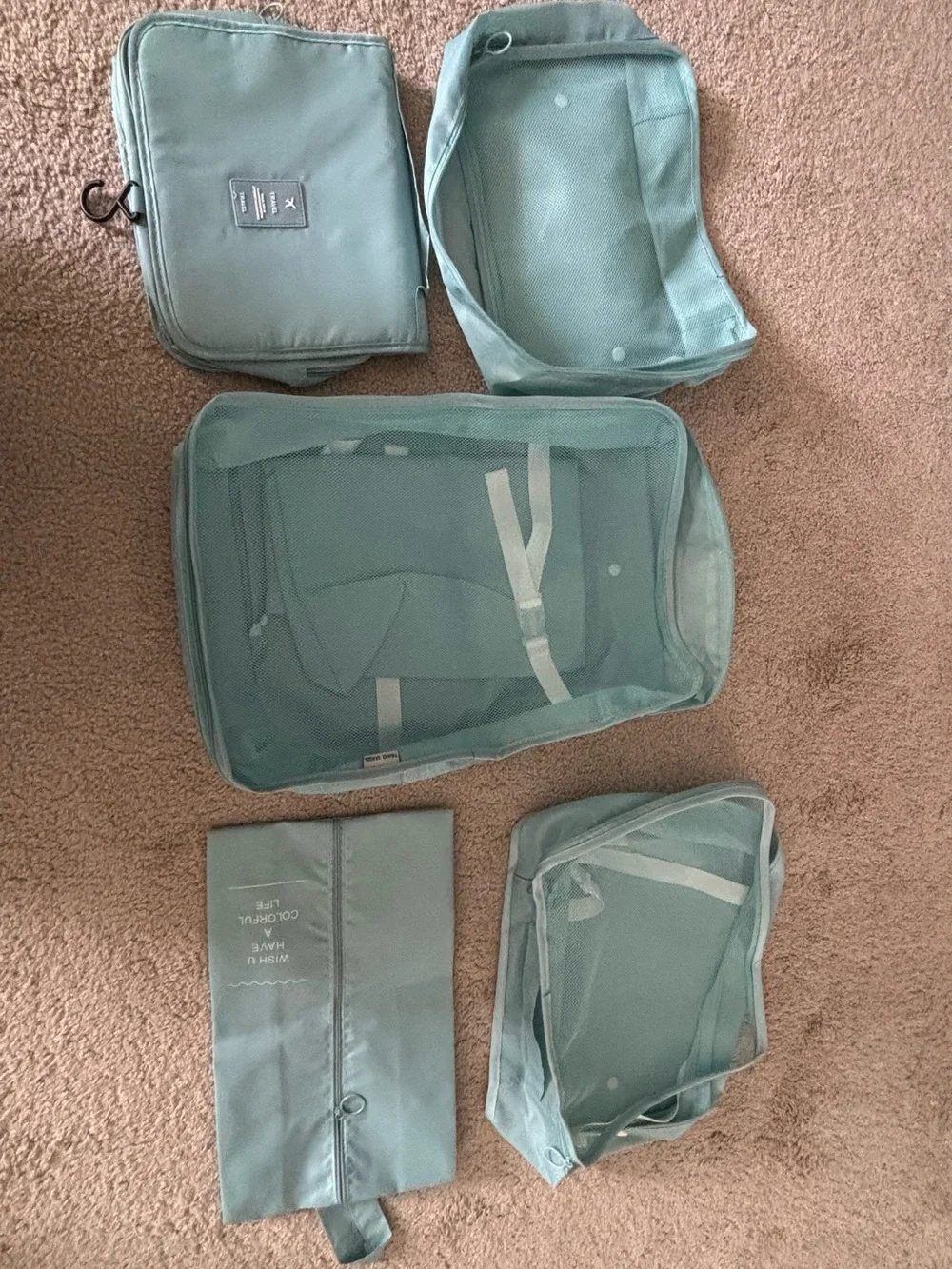 Travel Packing Cubes Set - Light Blue
